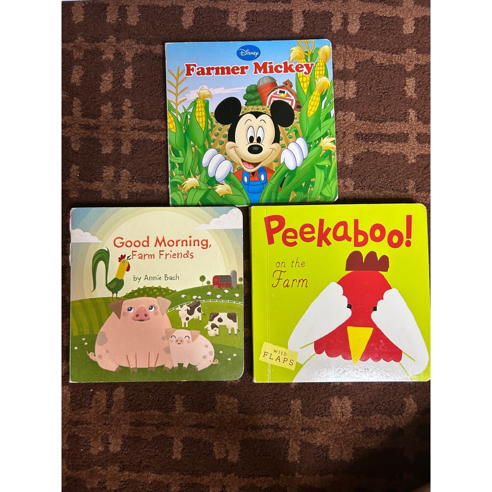 Disney Farmer Mickey Peekaboo on the Farm Good Morning Farm Friends Book Lot